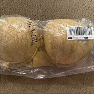 Victoria Secret Mustard Yellow  Lace Push Up Bra